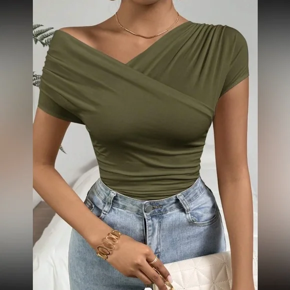 Elegant PinkOff-Shoulder Top